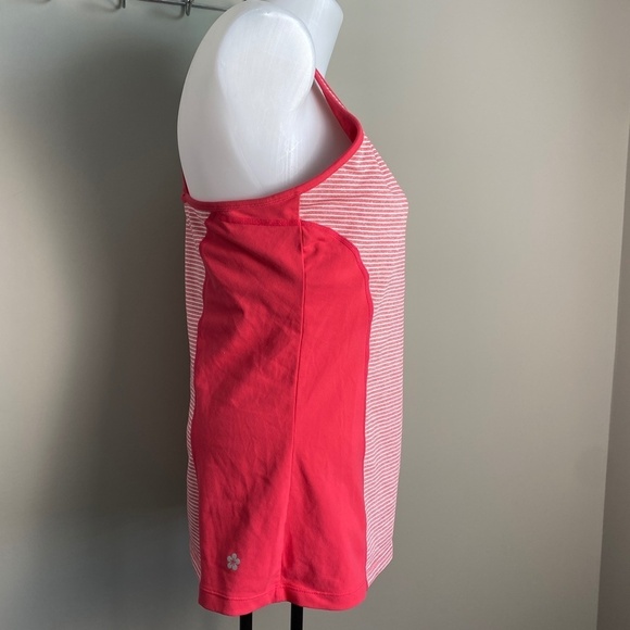 Tuff Athletics Women's Pink White Stripes Activewear Tank Top Spaghetti Straps L - Picture 2 of 11